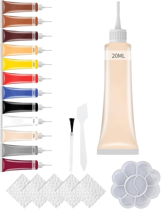 2025 New Advanced Leather Repair Gel, Upgrade Leather Repair Kit for Car Seat Vinyl Repair Kit, Professional Leather Repair Coloured Cream Gel, Multifunctional Couch and Jacket Repair Kit (Beige)