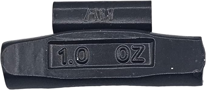 C-HORSE 100Pcs AW Series Clip on Wheel Weights Black Coated Assortment for Hammer Type Rim Balancers, 0.25oz, 0.50oz, 0.75oz, 1.0oz, 25pcs for Each Size Fit for Steel Wheel (AW Style, 0.25-1)