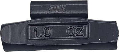 C-HORSE 100Pcs AW Series Clip on Wheel Weights Black Coated Assortment for Hammer Type Rim Balancers, 0.25oz, 0.50oz, 0.75oz, 1.0oz, 25pcs for Each Size Fit for Steel Wheel (AW Style, 0.25-1)