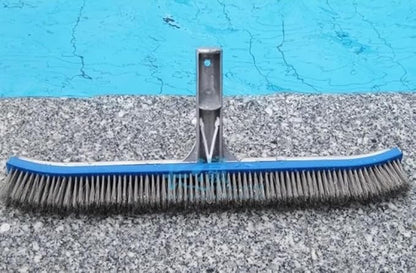 Aquatix Pro Pool Brush Head, 18" Heavy Duty for Cleaning Walls & Floors, Stainless Steel Bristles, Reinforced Aluminum Back, Curved Ends for Corners, EZ Clip, Swimming Pool Brushes for Tiles & Steps
