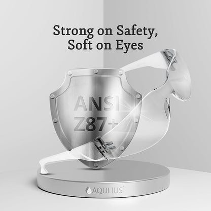 Aqulius Safety Glasses - Anti-Fog Eye Protection for Shooting - Scratch-Resistant Protective Eyewear for Construction - Bulk Safety Glasses with Side Shields - Clear Frame, Pack of 24, Unisex