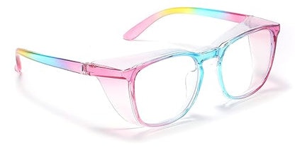 Alsenor Safety Glasses Anti Fog Goggles Protective Eyewear Blue Light Blocking Anti Dust UV Protection Glasses For Men Women (Rainbow)