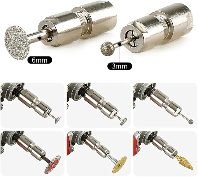 LOZLIN 6mm Angle Grinder to Straight Chuck Adapter (5/8-11 Arbor) - Metal/Wood/Stone Grinding & Polishing - Compatible with Angle Grinders, Rotary Tools, Drills - Heavy Duty Conversion Kit
