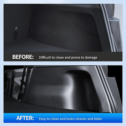 SHINELINERS Rear Trunk Side Protectors for Tesla Model Y Juniper 2025-2026, 2PCS TPE Side Panel Guards, Cargo Area Protective Covers