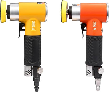 ZHONG AN 2/3 inch Mini Orbital Sander Pneumatic Palm da sander Air Polisher Super Smooth and Swirl Freely for Auto Body Work Wood working with 20 PCS Sanding Discs,orange