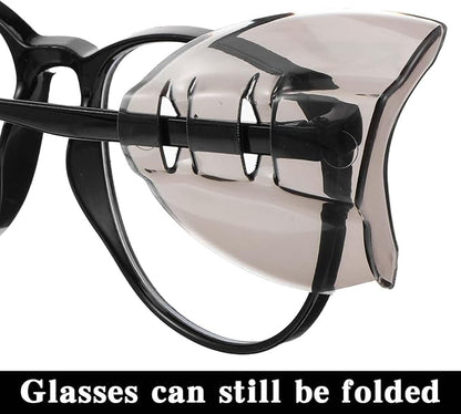 Gjinxi 2 Pairs Side Shields for Glasses, Flexible Safety Black Protective Eyewear Covers, Glasses Side Shields for Eyeglasses