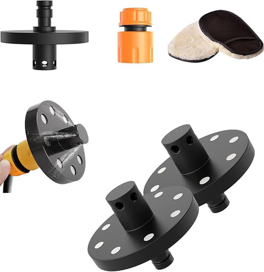 Magnetic Chassis Cleaner Flusher Kit (Includes Wash Mitt) for Standard 0.61” Garden Hose & Pressure Washers, 360° Magnetic Undercarriage Cleaner with 6 Nozzles, for Truck, SUV, Off-Road (2pc)