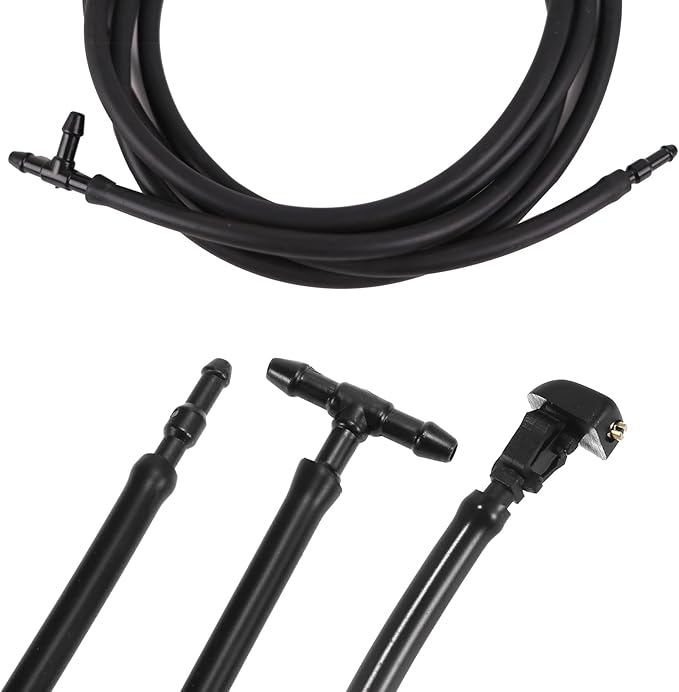 Windshield Washer Nozzles Kit Compatible with Ford F150 2004-2013 Front Windshield Spray Nozzles Wiper Spray Washer Jet and Hose repair kit with Connector Replaces # 3W7Z17603AA