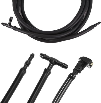 Windshield Washer Nozzles Kit Compatible with Ford F150 2004-2013 Front Windshield Spray Nozzles Wiper Spray Washer Jet and Hose repair kit with Connector Replaces # 3W7Z17603AA