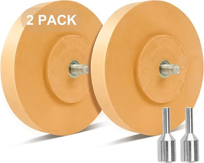Belinova 2 Pack Eraser Wheel Decal Remover Eraser Wheel Adhesive Remover with Adapter 4 Inch Rubber Eraser Wheel for Drill Removes Car Decal Vinyl Tape Graphics Pinstripe Sticker Remover
