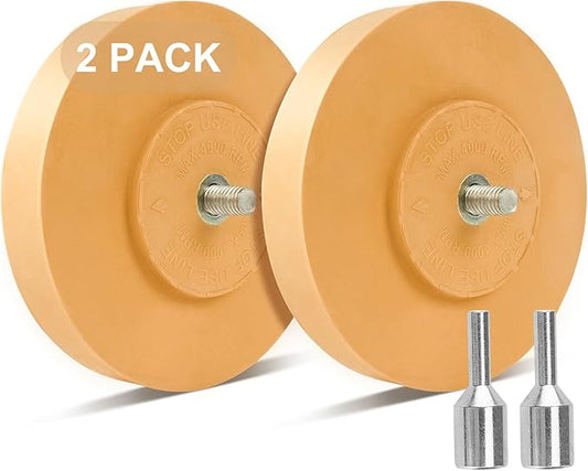 Belinova 2 Pack Eraser Wheel Decal Remover Eraser Wheel Adhesive Remover with Adapter 4 Inch Rubber Eraser Wheel for Drill Removes Car Decal Vinyl Tape Graphics Pinstripe Sticker Remover