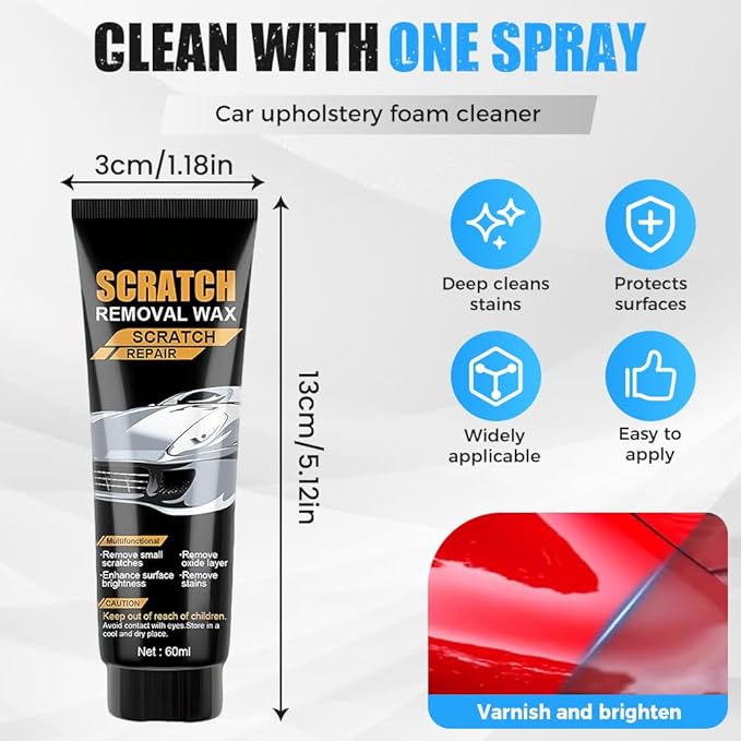 Car Scratch Removal Wax, 2026 Upgrade Scratch Remover for Vehicles, Car Scratch Repair Paste with Sponge, Car Polishing Wax Scratchs Remover Cars Paint Scratchs Repair Kit for Deep Scratches (2 Pack)