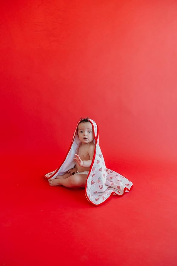 Copper Pearl Hooded Bath Towels Premium Knit/Terry Cloth Baby Towels with Hood, Pockets, and Cool Designs - Great to Gift and Make Bath Time Fun - Baby Bath Towel, Strawberry