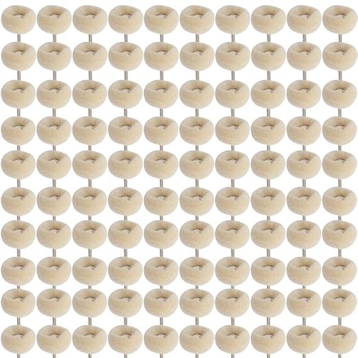 HIPOGT 100 Pcs Polishing Buffing Wheel Set Wool Felt Cotton Mounted 3/32 Shank Buff Wheels Shank Rotary Buffing Tools Accessories