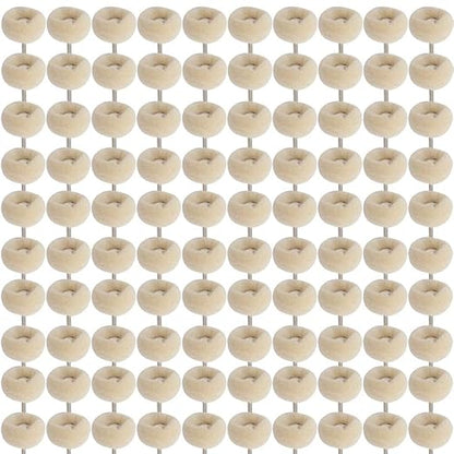 HIPOGT 100 Pcs Polishing Buffing Wheel Set Wool Felt Cotton Mounted 3/32 Shank Buff Wheels Shank Rotary Buffing Tools Accessories