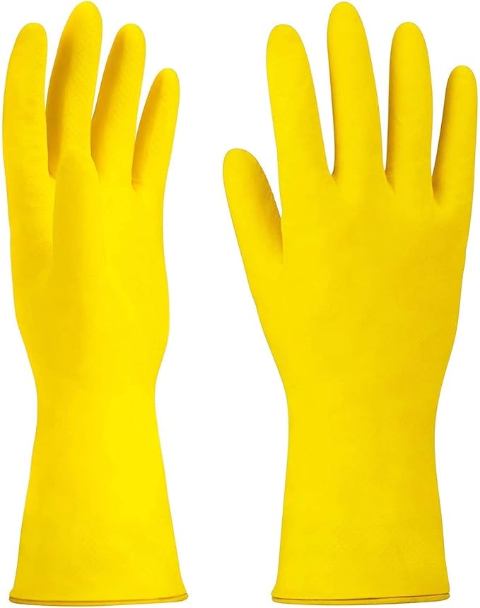 SteadMax 3/6 Pairs Cleaning Gloves, Reusable Natural Rubber Dish Gloves, Non-Slip Gloves for Kitchen and Household