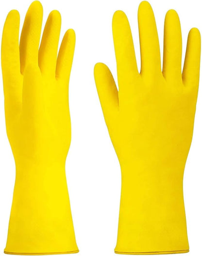 SteadMax 3/6 Pairs Cleaning Gloves, Reusable Natural Rubber Dish Gloves, Non-Slip Gloves for Kitchen and Household