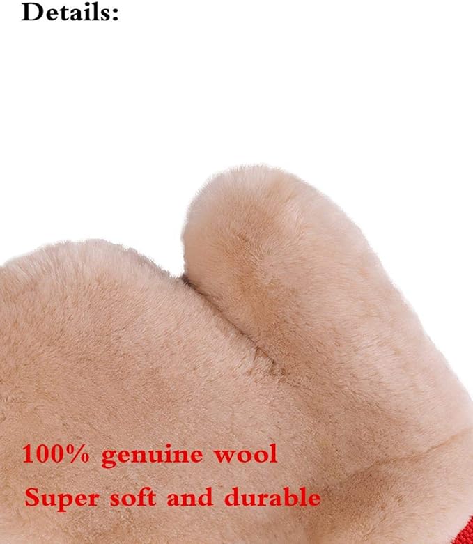 Gracefur Ultra-Soft Car Wash Mitt Double-Sided Sheepskin Wash Mitt, Scratch-Free Detailing Lambswool Extra Large Size Cleaning Gloves for Cars (Fingers, Pink)