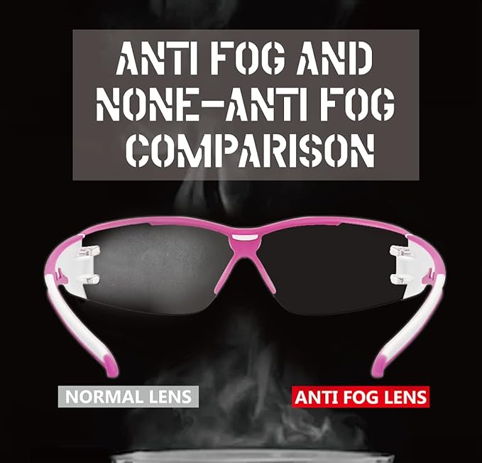 HTS HUNTERSKY Super Flexible Lightweight Anti Fog Wrap-Around U6 Clear Shooting Safety Glasses with ANSI Z87.1 Scratch Resist