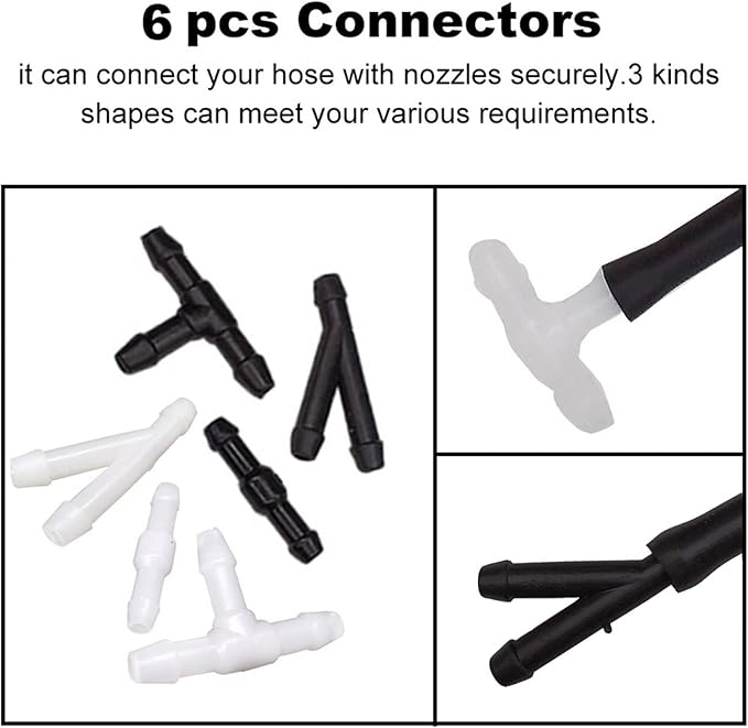 Front Windshield Washer Nozzles Kit for 05-16 Jeep Grand Cherokee 05-13 Chevy Malibu 05-10 Pontiac G6 07-10 Saturn Aura 55372143AB 55079049AA Wiper Spray Washer Jet with 3M Fluid Hose & 6 Connectors