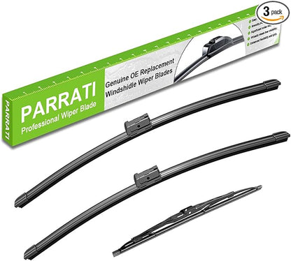 PARRATI® Windshield Wipers for Chevrolet Traverse 2009-2017,24"+21" Front and 13" Rear,OEM Replacement Wiper Blades,Quiet & Streak-Free(Set of 3)