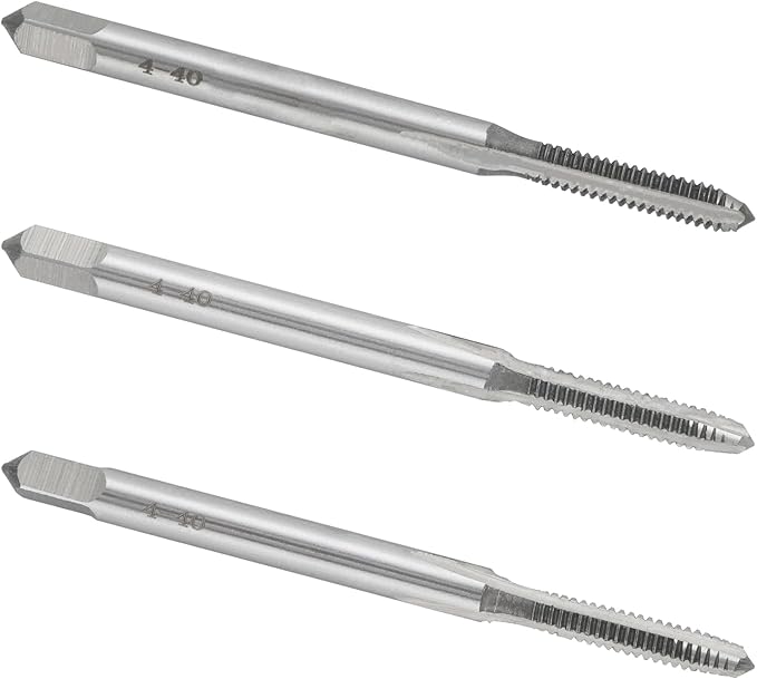 4-40 UNC Hand Tap Right Hand, 4 x 40 Threading Hand Tap 3Pcs