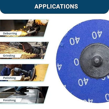 Benchmark Abrasives 3 Inch Sanding Discs Quick Change Green Zirconia, Male R Type Backing - Drill & Die Grinder Sanding Disc for Deburring Polishing Rust Remover for Metal (500 Pack) - 24 Grit