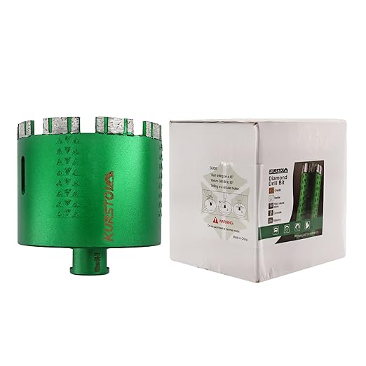 KURSTOL Diamond Core Drill Bits - 4 Inch with 58-11 Thread Granite Hole Saw Dry or Wet Drilling Hard Stone Marble Concrete Quartz Countertop Laser Welded Masonry Coring(102mm)