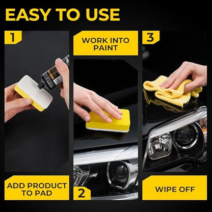NUAN 2PCS Car Scratch Removal Wax, Universal Premium Polishing Compound for Deep Scratches, 4 fl oz (120 ML), with Sponge and Cloth