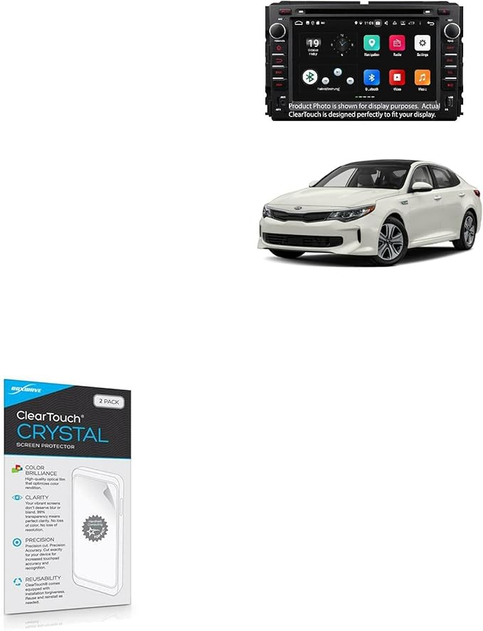 BoxWave Screen Protector Compatible with Kia 2020 Optima Hybrid (8 in) - ClearTouch Crystal (2-Pack), HD Film Skin - Shields from Scratches