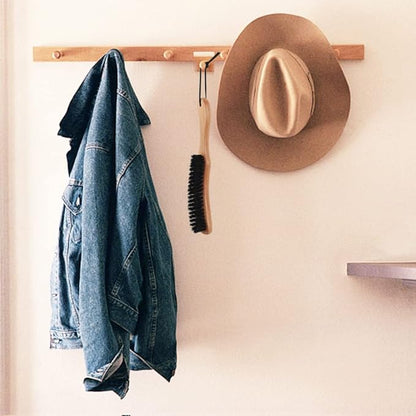 Hat Brush - Felt Hat Brush Clean Cowboy Hat, Fedora Hat & Baseball Cap, Boar Bristle Lint Brush Remove Dog Hair for Suits, Suede, Cashmere, Clothes & Furniture, Beachwood Handle
