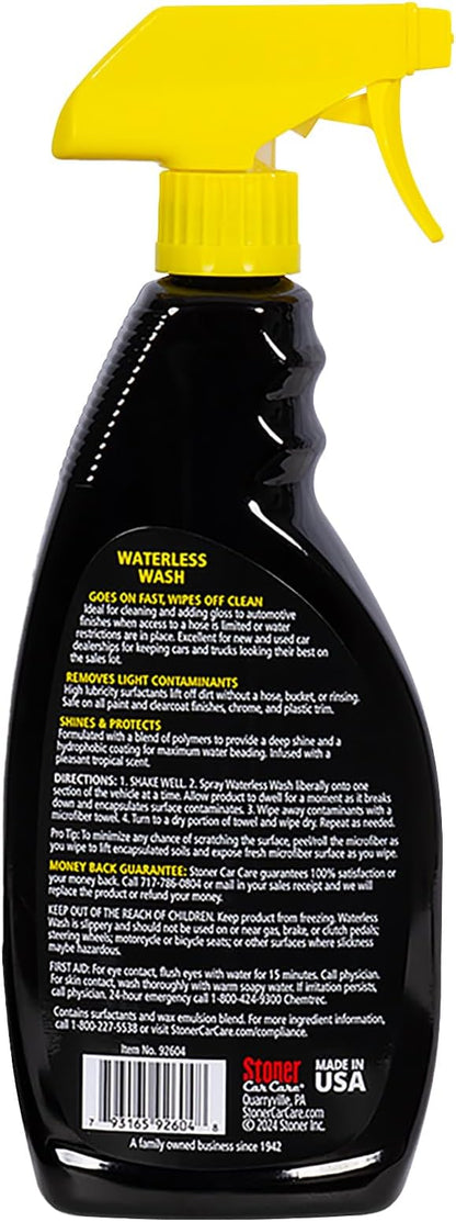 Stoner Car Care 92604 Waterless Wash Car Detailing Spray – Safe, Scratch-Free Formula Quickly Cleans, Shines & Protects Cars, Trucks, Boats, Motorcycles, RVs & More – No Soap or Hose Needed – 22 Fl Oz