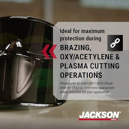 Jackson Safety 21001 - Safety Goggle - Gpl500 Premium Series - Shade 3 Ir Lens - Anti-fog - With Flip-up Detachable Face Shield - Green Body