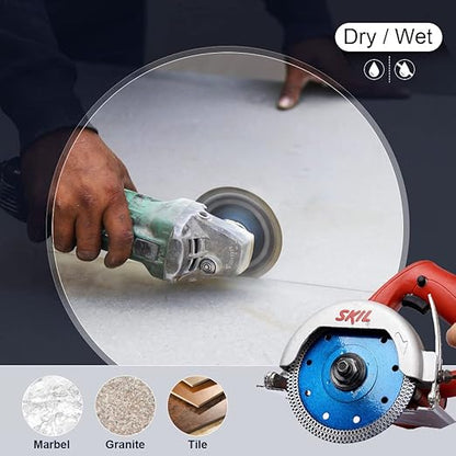 ZERICHIVE 5Pcs/Lot Super Thin 4.5" Diamond Tile Blade Porcelain Saw Blade for Cutting Porcelain Tile Granite Marbles