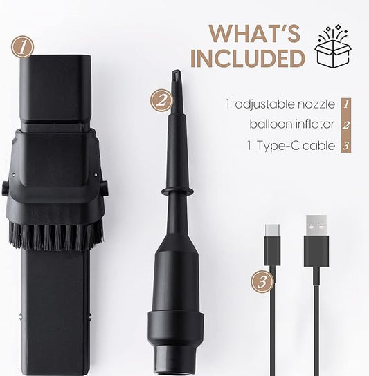 Starument Handheld Vacuum Cleaner - Cordless Vacuum Cleaner for Cleaning Dust, Dirt, Pet Hair Suction - Compact, Rechargeable & Wireless Device for Home, Office, Car - USB-C Cable, Crevice Suction