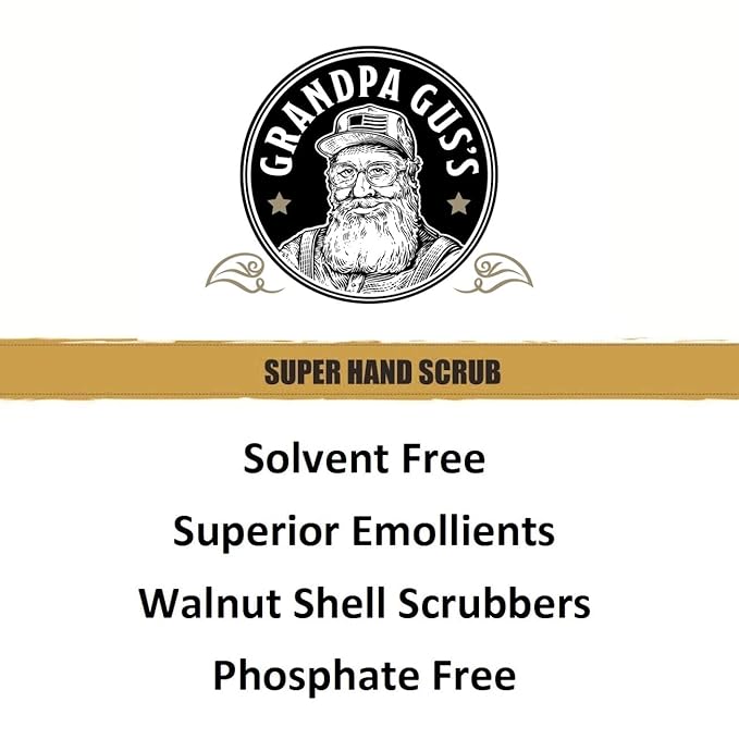 Grandpa Gus's Super Hand Scrub, Walnut Shell Scrubbers, Natural Handsoap, Degreaser for Automotive Mechanics & Constructors, 1 Gallon