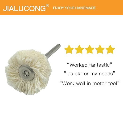 JIALUCONG 10pcs 1/8inch Cotton Polishing Buffing Wheel for Dremel Polishing Kit - Polishing Wheel or Silver Polish Wheel - Watch Polishing Kit - Jewelry Buffer Dremel