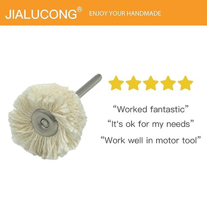 JIALUCONG 10pcs 1/8inch Cotton Polishing Buffing Wheel for Dremel Polishing Kit - Polishing Wheel or Silver Polish Wheel - Watch Polishing Kit - Jewelry Buffer Dremel