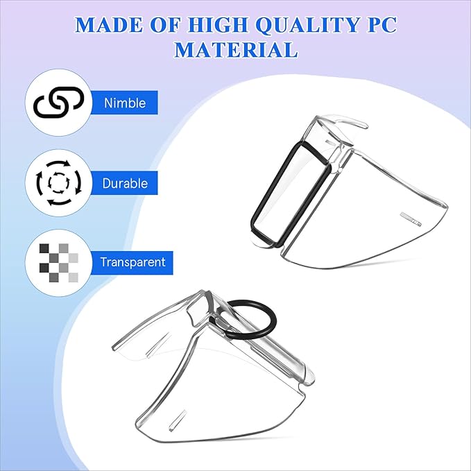 VOSAREA 2 Pairs Glasses Side Safety Glasses Side Flexible Slip on Side Shields for Safety Glasses Fits Small to Large Eyeglasses