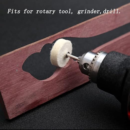 Luo ke 75 Pcs Assorted Wool Polishing Kits, 1/8 Inch Shank Compressed Wool Felt Abrasive Polishing Bits Buffing Wheel for Dremel Rotary Tools