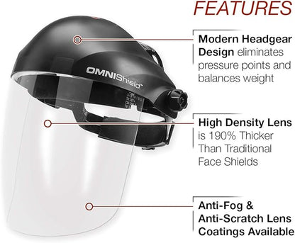 Lincoln Electric OMNIShield Professional Face Shield - High Density Clear Lens - Premium Headgear - K3750-1