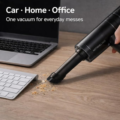 Handheld Vacuum Cordless with High Power Suction, Car Vacuum Portable Cordless, 3-Speed Control Mini Car Vacuum Cleaner for Car, Home & Office, USB-C Rechargeable, Transparent Black – D120
