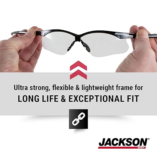 Jackson Safety SG Safety Glasses – Eye Protection for Men and Women – ANSI Z87.1 (Pack of 12)
