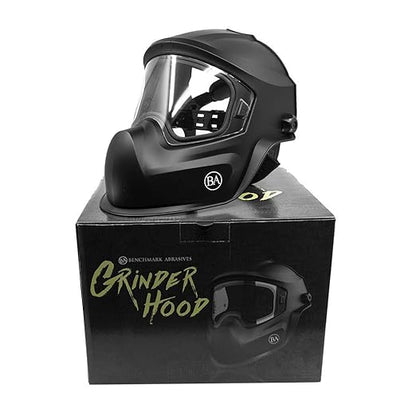 Benchmark Abrasives Professional Grinding Hood Face Shield - ANSI Certified Safety Headgear with Anti-Fog Protection for Woodworking, Cutting & Industrial Use