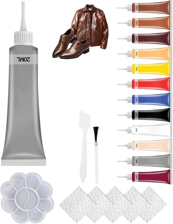Advanced Leather Repair Gel, 2026 New Leather Repair Kit for Car Seat Vinyl Repair Kit, Professional Leather Repair Kit for Car Seat, Multifunctional Couch and Jacket Repair Kit (Gray)