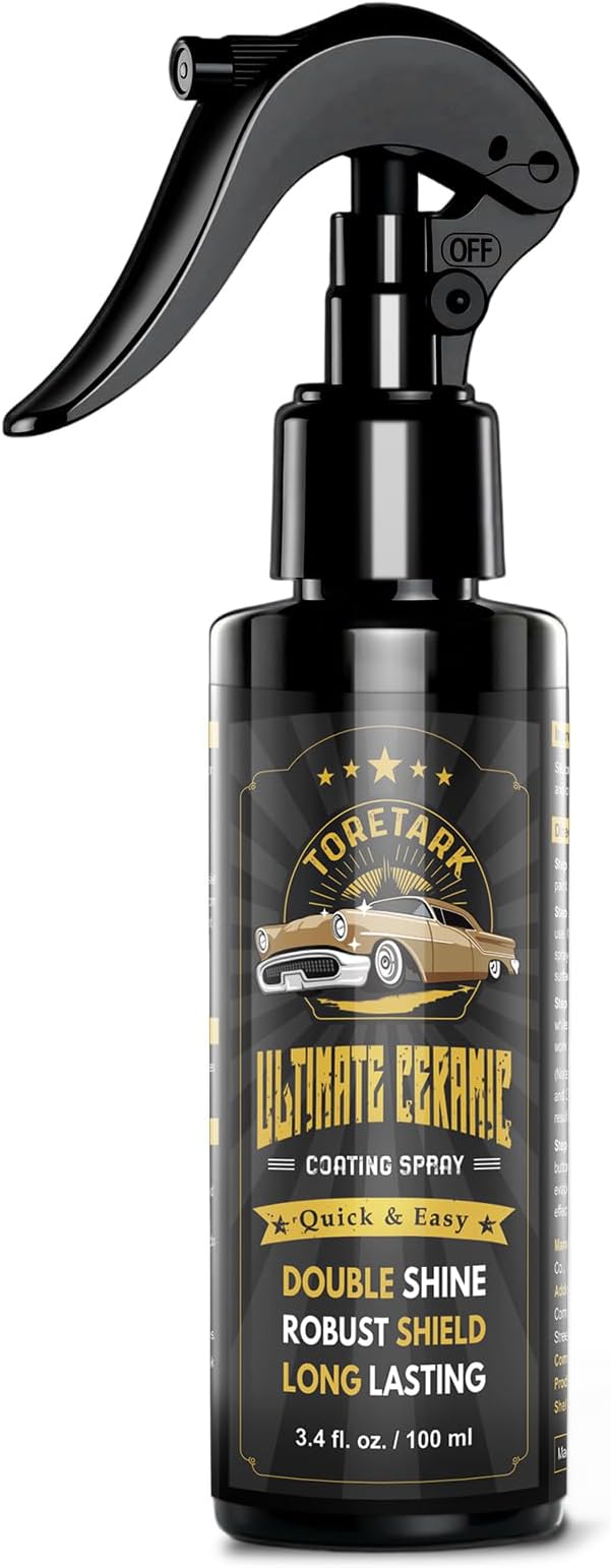Real Ceramic Coating for Cars Polish (3.38 Fl Oz), Unmatched Shine Car Wax Coating Spray, No Pungent Smell, Quick Detailer Spray Wax, Lasts 50+ Washes Car Paint Sealant