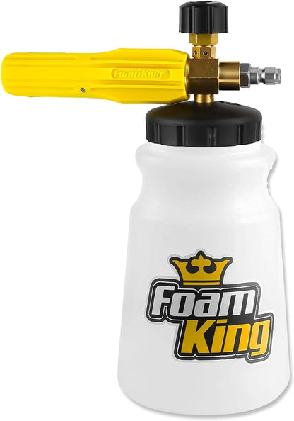 Foam King Foam Cannon for Pressure Washer, Car Wash Soap Sprayer with 1/4" Quick Connector, Wide-Neck Bottle, Adjustable Snow Foam Blaster for Auto Detailing, Trucks, Motorcycles & More