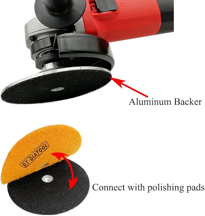 DT-DIATOOL 2pcs Aluminum Backer Pad 4 Inch Hook and Loop Backing pad 5/8-11 Arbor