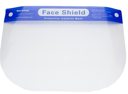 EYEGLASSTOR 20 Pcs Face Shield, Anti-Fog Clear Full Face Shield Mask - Adjustable Headband & 12.52 Inch Extended Coverage, Reusable PET Plastic PPE Splash Proof Face Protection