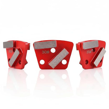 3PCS Trapezoid Diamond Floor Grinding Pads Discs Grit #30 for Floor Grinder 2-Tooth Long Strip Tooth